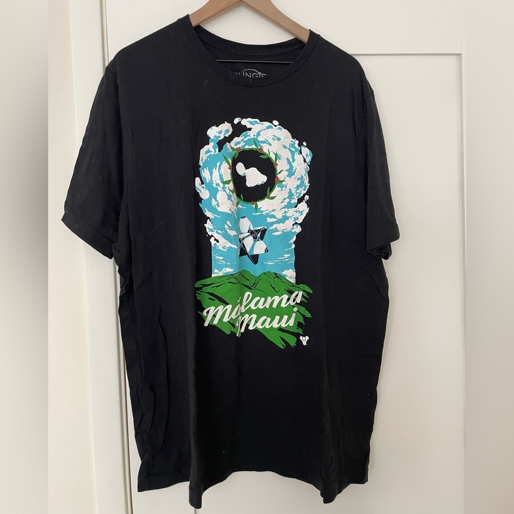 Bungie Foundation Black Graphic T-Shirt with Málama Maui Design